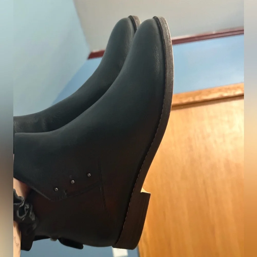 Franco Sarto Black Leather Booties - Picture 5 of 6